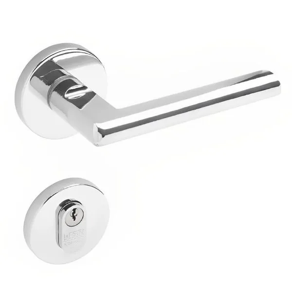 Conjunto De Fechadura 521 Em Zamac Externa St1 40 Roseta 323 De Inox Cromado - 18040008-3 - La Fonte