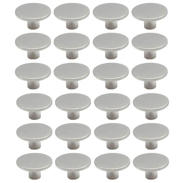 Kit 24 Puxadores 206 Naico Ponto Redondo Cromo Acetinado Móveis Armários Gavetas