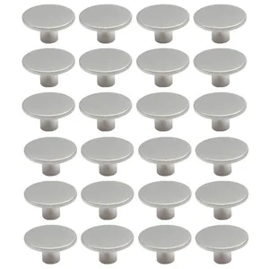 Kit 24 Puxadores 206 Naico Ponto Redondo Cromo Acetinado Móveis Armários Gavetas