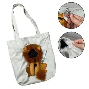 Bolsa de Transporte para Pets Leva Pro Pet BSL3906 Cães e Gatos Estampa Leão Náilon Branco Bolsa de Transporte Leva Pro Pet BSL3906 Pets Estampa Leão Náilon Branco