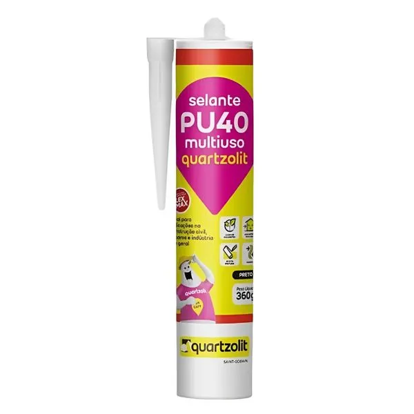 Selante PU40 Multiuso 360g Preto - 0661.00042.0001PC - QUARTZOLIT
