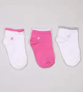 Kit Meia Kids Rosa Cano Médio com 3 Pares Tam. 24 a 35 Rosa - 24 a 29