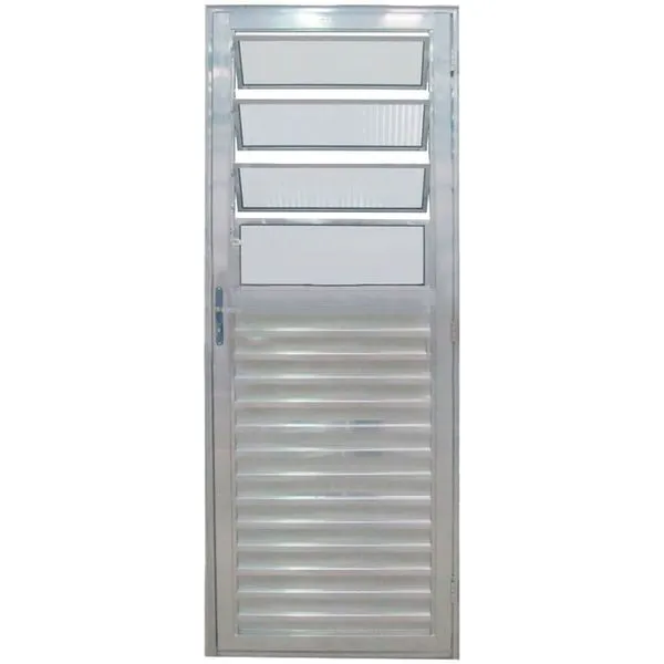 Porta de Alumínio Travessa Basculante 2,10 x 0,80 Metros Brilhante Direita - 0955 - JANELLOT