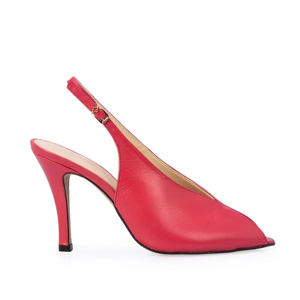 Sandália Slingback Couro Rosa Magnólia 33