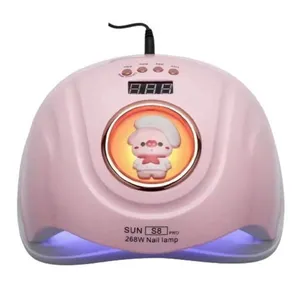 Cabine De Unha Sun S8 Profissional 268w Para Unhas De Gel Led Uv Com Bichinho Bivolt Rosa