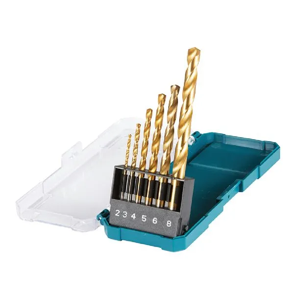 Conjunto de Brocas HSS-TIN Com 6 Peças 2-8mm - D-72833 - MAKITA