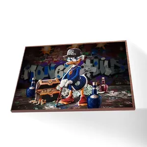 Quadro Tio Patinhas Vinil Sem Vidro Tamanho-moldura 20x30 Baixa Cor Madeira