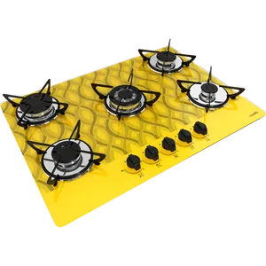 Cooktop Casavitra 5 Bocas Wavy, Tripla Chama, Amarelo - E10E56.534 Bivolt