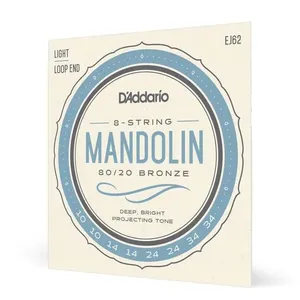 Encordoamento para Bandolim EJ62 Bronze 80-20 Tensão Leve Roundwound D'Addario Encordoamento Bandolim EJ62 Bronze 80-20 Leve D'Addario