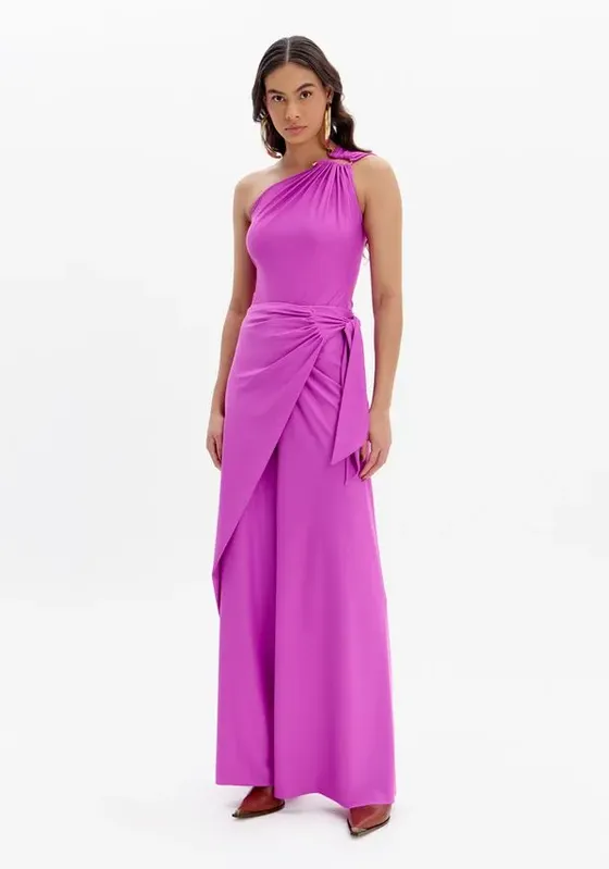 Calça Cintura Alta Com Transpasse Roxo P