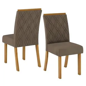 Cadeira Para Mesa De Jantar Vita Kit 02 Peças Bege - Henn