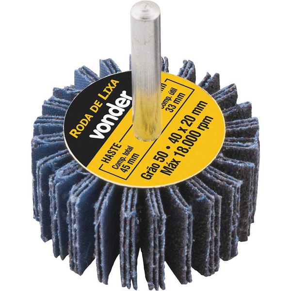 Lixa Mkontour 40x20mm G50 com Haste 6mm - VONDER