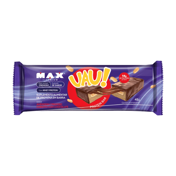 Barra de Proteína Max Titanium Protein Bar UAU Sabor Amendoim Cremoso 45g