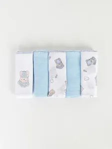 Kit com 05 Babetes Infantil Para Bebê - AZUL