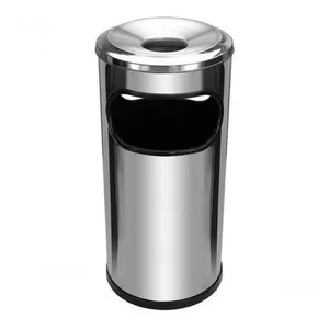 Cinzeiro Lixeira Em Aço Inox Com Aro Em Aluminio Jsn
