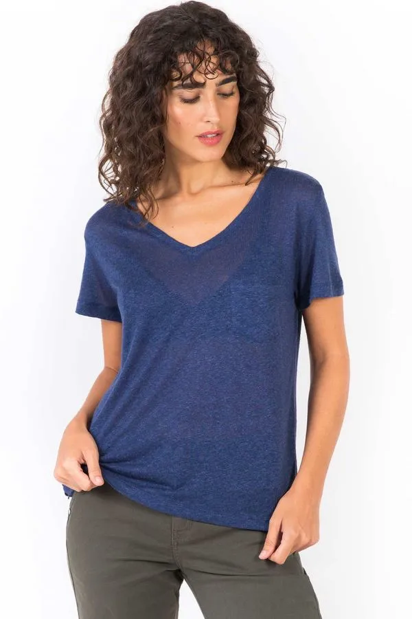 Blusa Viscolinho Azul Marinho AZUL MARINHO/P