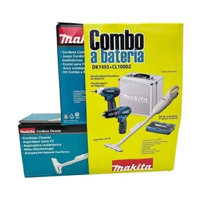 Kit Parafusadeira, Furadeira e Aspirador Makita com Acessórios DK1493+CL100DZ