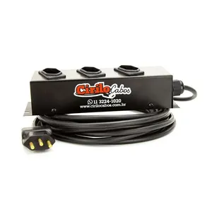 Extensão com 3 Tomadas Cabo PP 3x1,50 mm² 20A 2 metros