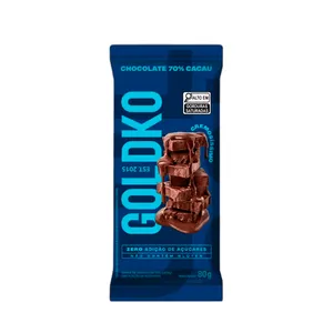 Barra de Chocolate Goldko 70% Cacau Sem Açúcar – 80g