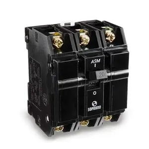 Disjuntor 3 X 100A Padrão NEMA para Proteção de Instalação Elétrica com Fixação em Trilho DIN 35MM Preto Soprano Disjuntor 3 X 100A Padrão NEMA com Fixação em Trilho DIN 35MM e Tensão de Isolamento 380V Preto