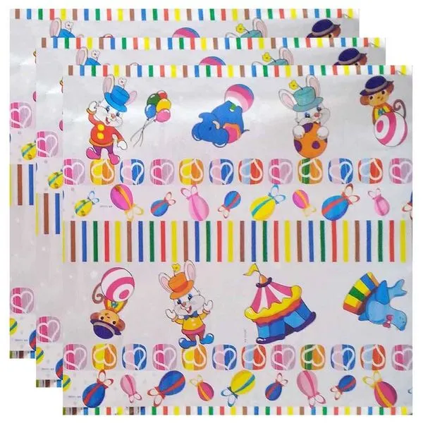 Embalagem Para Ovo De Páscoa Circo Branco 69cm X 89cm - 3 Unidades