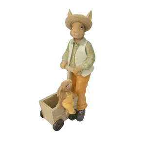 Coelho Em Resina - Carrinho - Filho - Coleção Breeze 23cm