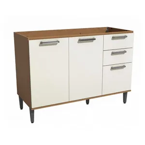Balcão de Pia 120cm 2 portas 3 Gavetas Kappesberg BALCÃO PIA 2P 3G 120CM ACABAMENTO CNOW