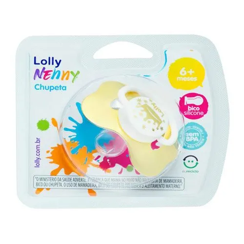 Chupeta Lolly Nenny Borboleta Silicone Neutro Tipo 2