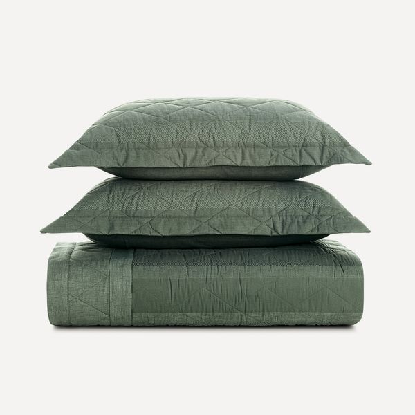 Colcha Queen com 2 Porta-travesseiros 100% Algodão Ícaro