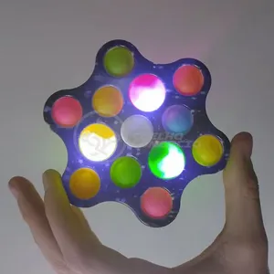 Hand Spinner Fidget Toy Com Luz Led Luminoso Tiktok Brinquedo Sensorial Anti Stress - Azul