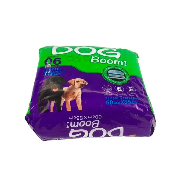 Tapete Higiênico Dog Boom 60x55cm Com 6 Unidades - Phoenix