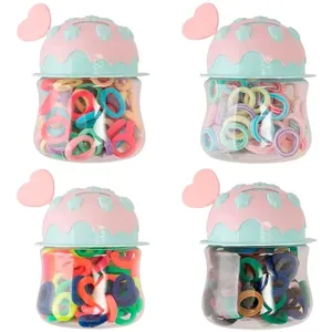 Kit Elásticos para Cabelo Pote com 180 Peças Poliéster Sortido 2cm LM2806 - honeyhome