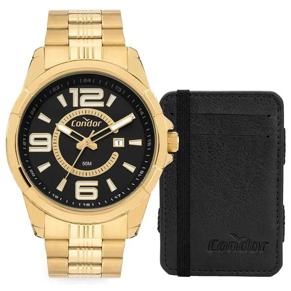 Kit Relógio Masculino Condor Dourado CO2115MVZ/K4P