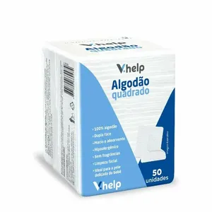 Algodão Quadrado Para Bebê V.Help 50 Unidades