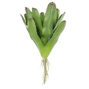 Kit 8 Peças Bromélia Planta Artificial Verde 28cm 20 Folhas