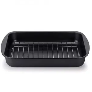 Assadeira Funda Multiflon com Grelha 40cm Preto