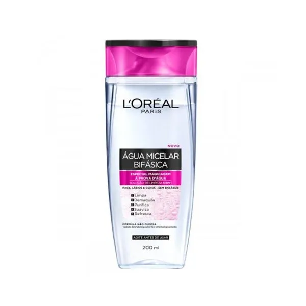 Água Micelar Bifásica 5 em 1 L'Oréal 200ml Água Micelar Bifásica 5 em 1 LOréal 200ml