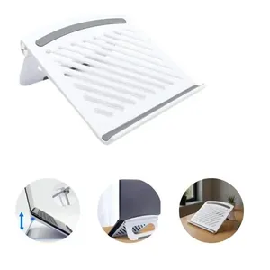 Suporte para Notebook Suporte Branco para Laptop Notebook Inclinação Ajustável com Estrutura Vazada e Pés Suporte para Notebook Suporte Branco para Laptop Notebook Inclinação Ajustável com Estrutura Vazada