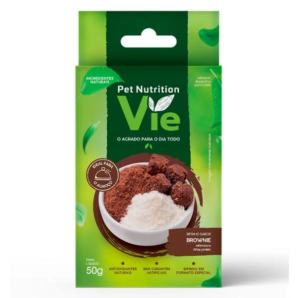 Petisco Bifinho Vie Para Cães Brownie Alfarroba Caixa 20 Unidades 50g (MP)