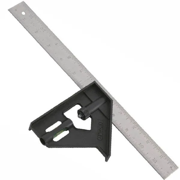 Esquadro Combinado 12 305mm 46-012 com Nível e Régua de Aço para Carpintaria Stanley Esquadro Combinado 12 305mm 46-012 com Nível e Punho Plástico Ajustável Stanley