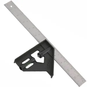 Esquadro Combinado 12 305mm 46-012 com Nível e Régua de Aço para Carpintaria Stanley Esquadro Combinado 12 305mm 46-012 com Nível e Punho Plástico Ajustável Stanley