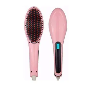 Escova Mágica Alisadora 230ºc Com Lcd- Digital - Bivolt - Rosa Bivolt