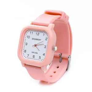 Relógio de Pulso Feminino S581-03-1 Analógico com Pulseira de Silicone Resistente à Água Rosa Tudo em Caixa Relógio de Pulso Feminino S581-03-1 Analógico com Pulseira de Silicone Rosa Tudo em Caixa