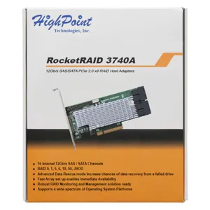 Controladora SAS/SATA RAID - PCI-E - Highpoint RocketRAID 3740A (12 canais SAS 12Gb/s)