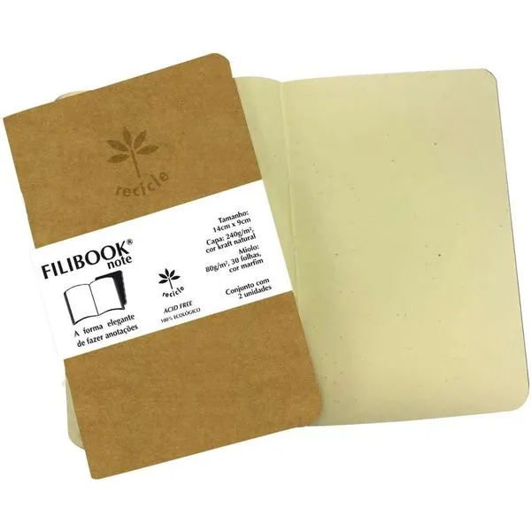 CADERNETA FILIBOOK KRAFT 30FL 14X9 MF
