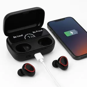 Fone de Ouvido sem Fio M10 Bluetooth com Estojo Powerbank e Iluminação RGB para Som Potente Preto Fone de Ouvido sem Fio M10 Bluetooth com Estojo Powerbank e Iluminação RGB Preto
