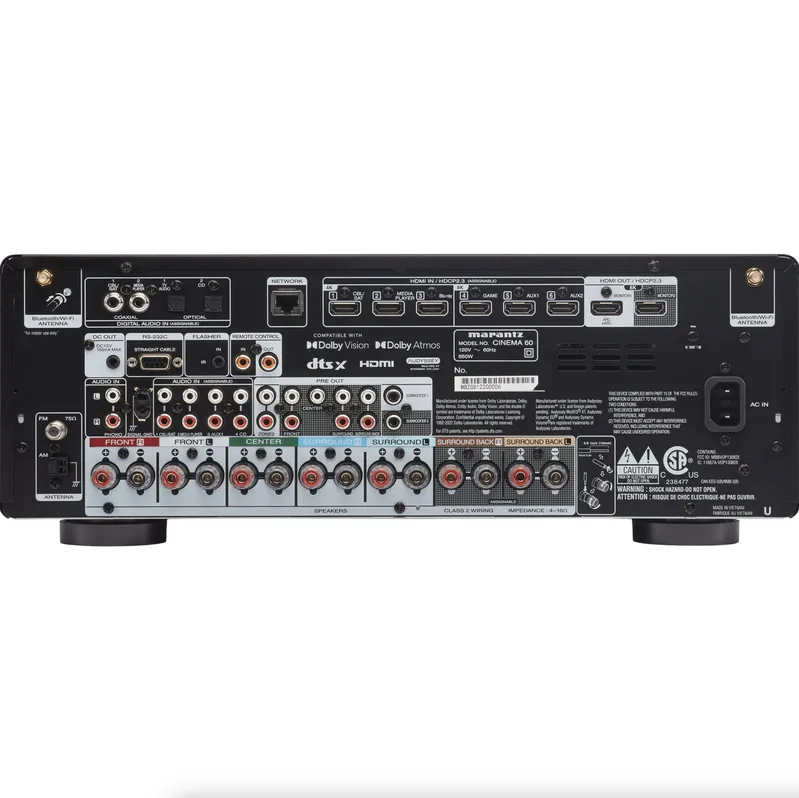 Receiver Marantz Cinema 60 Dolby Atmos DTS:X 7.2Ch Preto - 120v