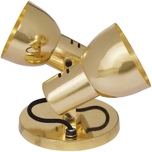 Spot de Sobrepor 2 Lâmpadas Boca Redondo 60W Alumínio Auremar 1013/2 Dourado Bivolt