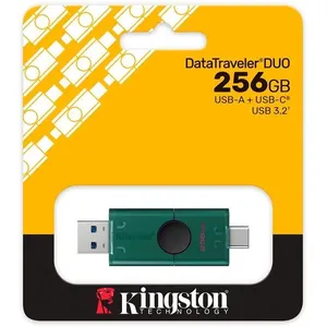Pendrive Datatraveler Duo 256GB USB 3.2 e USB-C 10Gbps Verde Kingston Pendrive Datatraveler Duo 256GB USB-C 10Gbps Verde Kingston