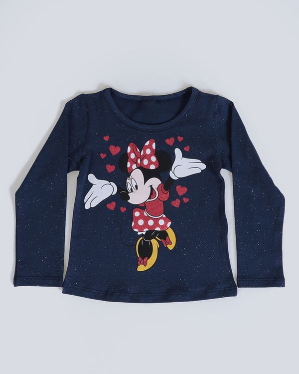 Blusa Bebê Minnie Mouse Disney Azul Marinho 3